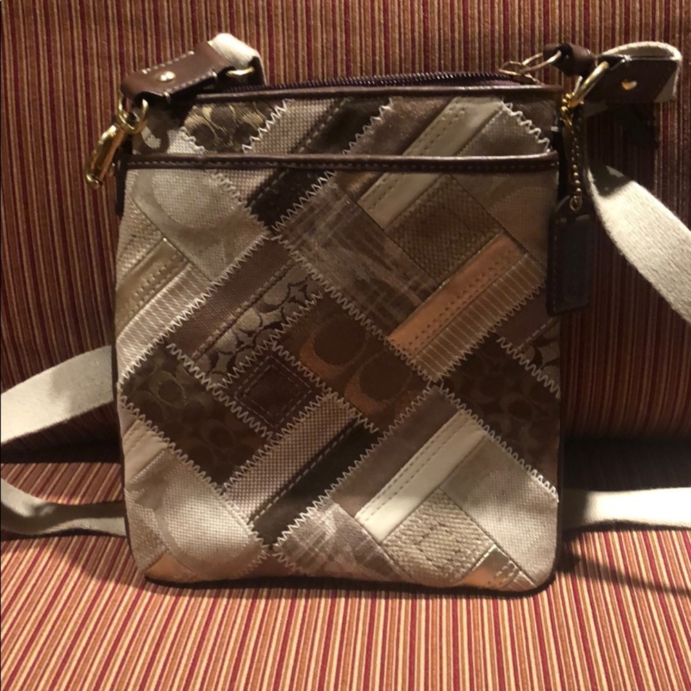 Coach crossbody in natural patchwork